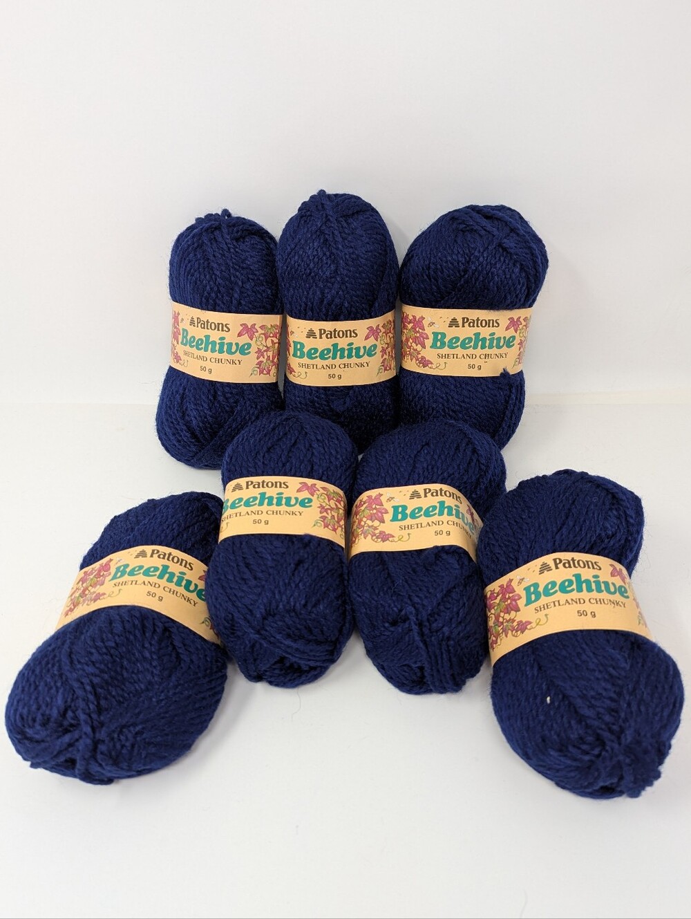 Yarn Patons Beehive Shetland Chunky Deep Navy Blue 7 Skeins